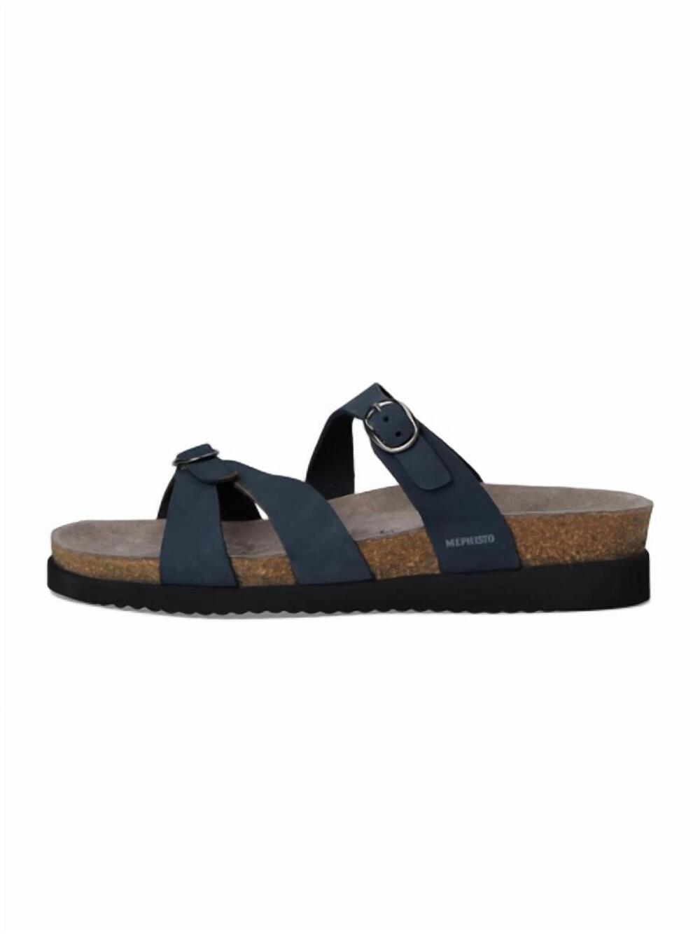 NEW MEPHISTO women's hannel sandals in deep blue